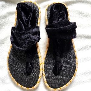 Black velour sandals by nalho